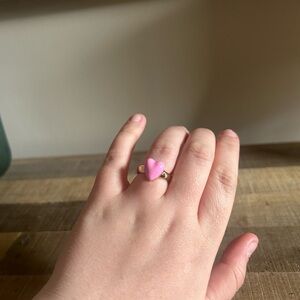 Pink heart ring